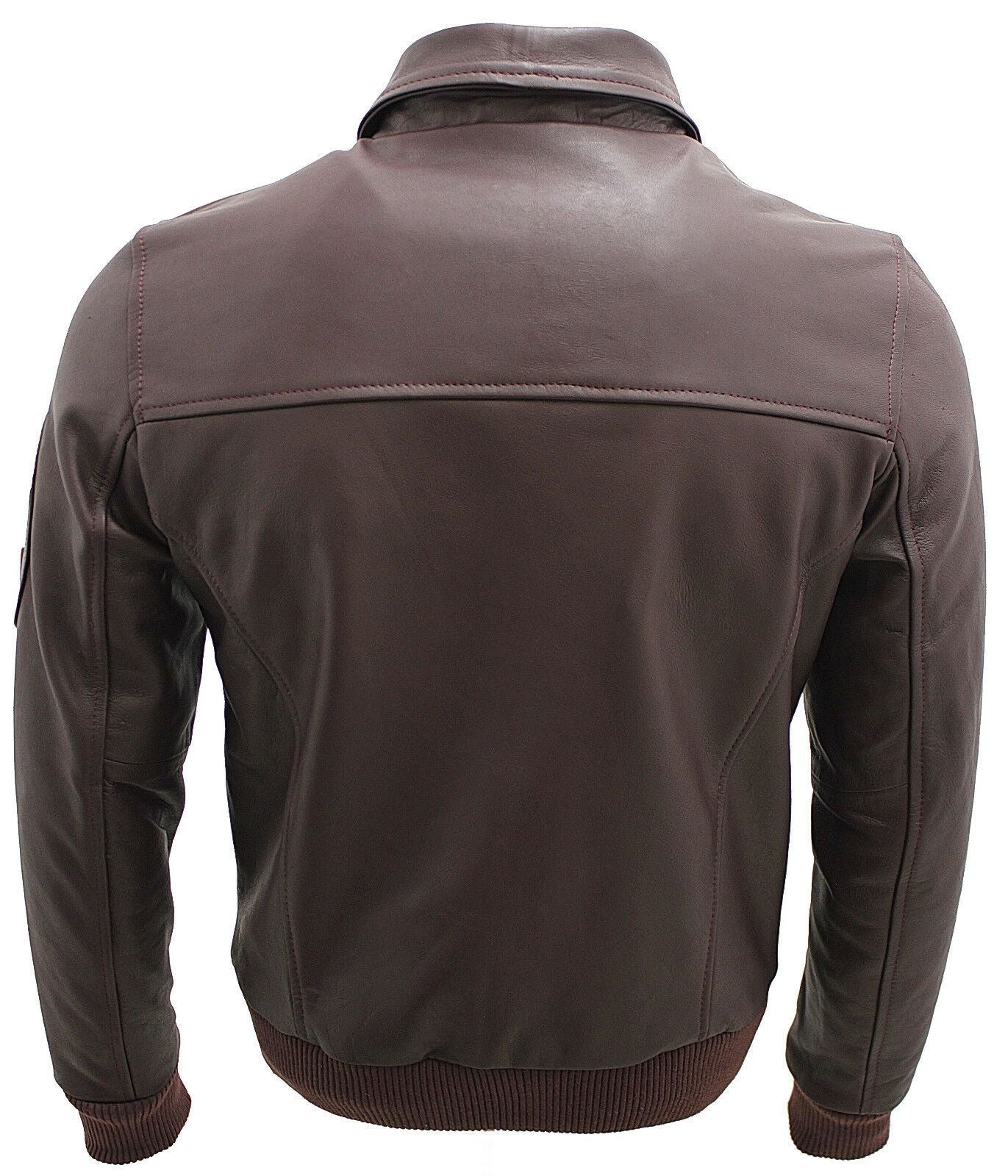 Mens Cowhide A2 Leather Bomber Jacket-Chingford