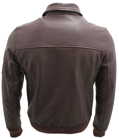 Mens Cowhide A2 Leather Bomber Jacket-Chingford