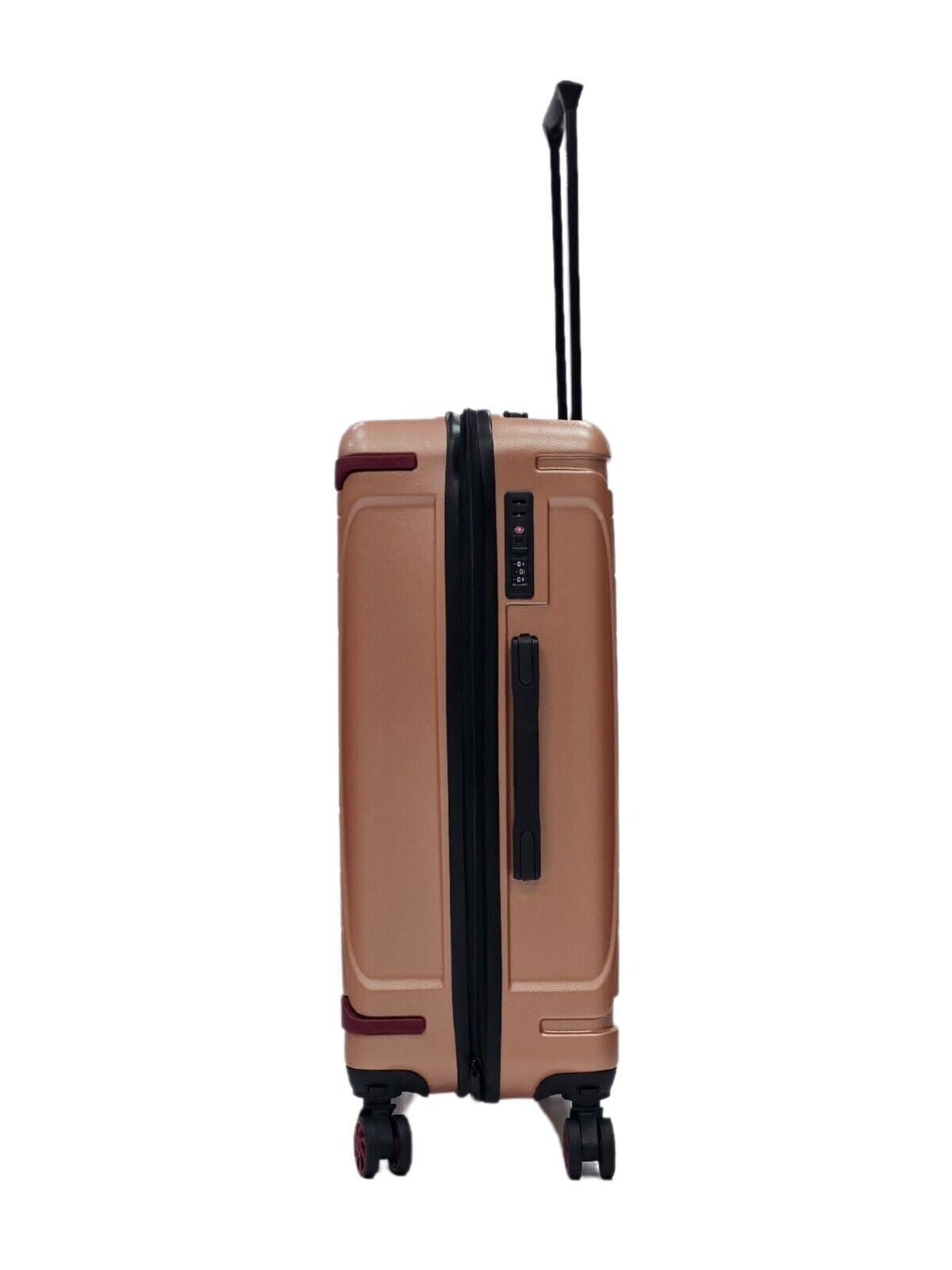 Hard Shell Rose Gold Cabin Suitcase Set 4 Wheel Luggage Travel Bag
