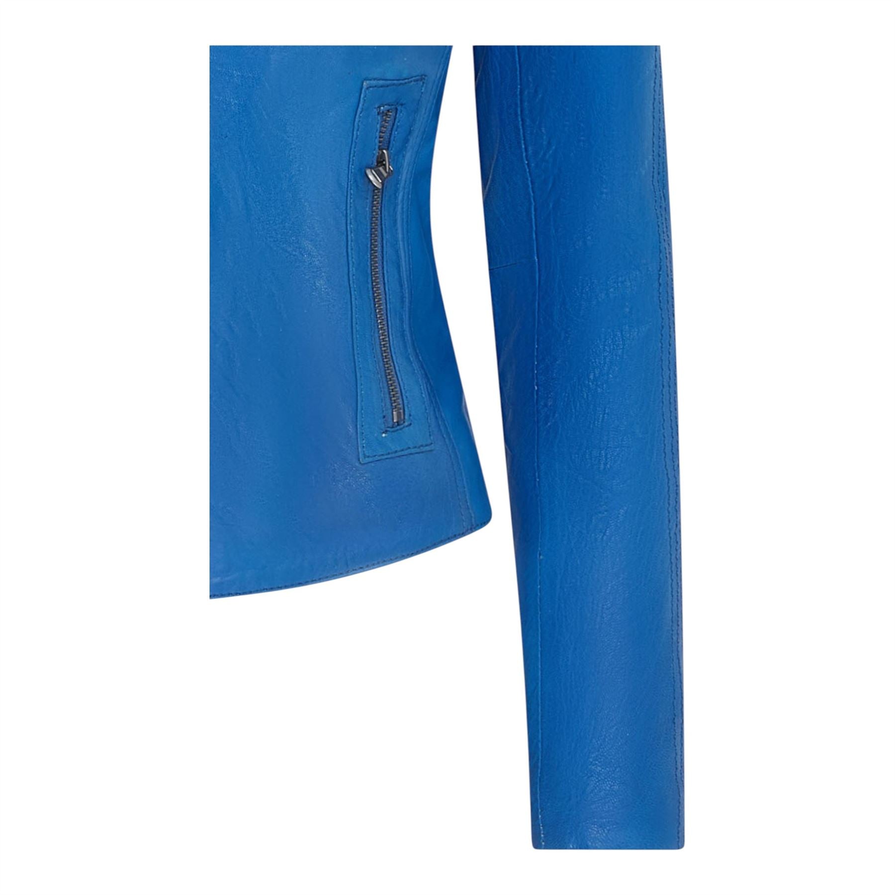 Womens Slim-Fit Leather Biker Jacket-Maldon