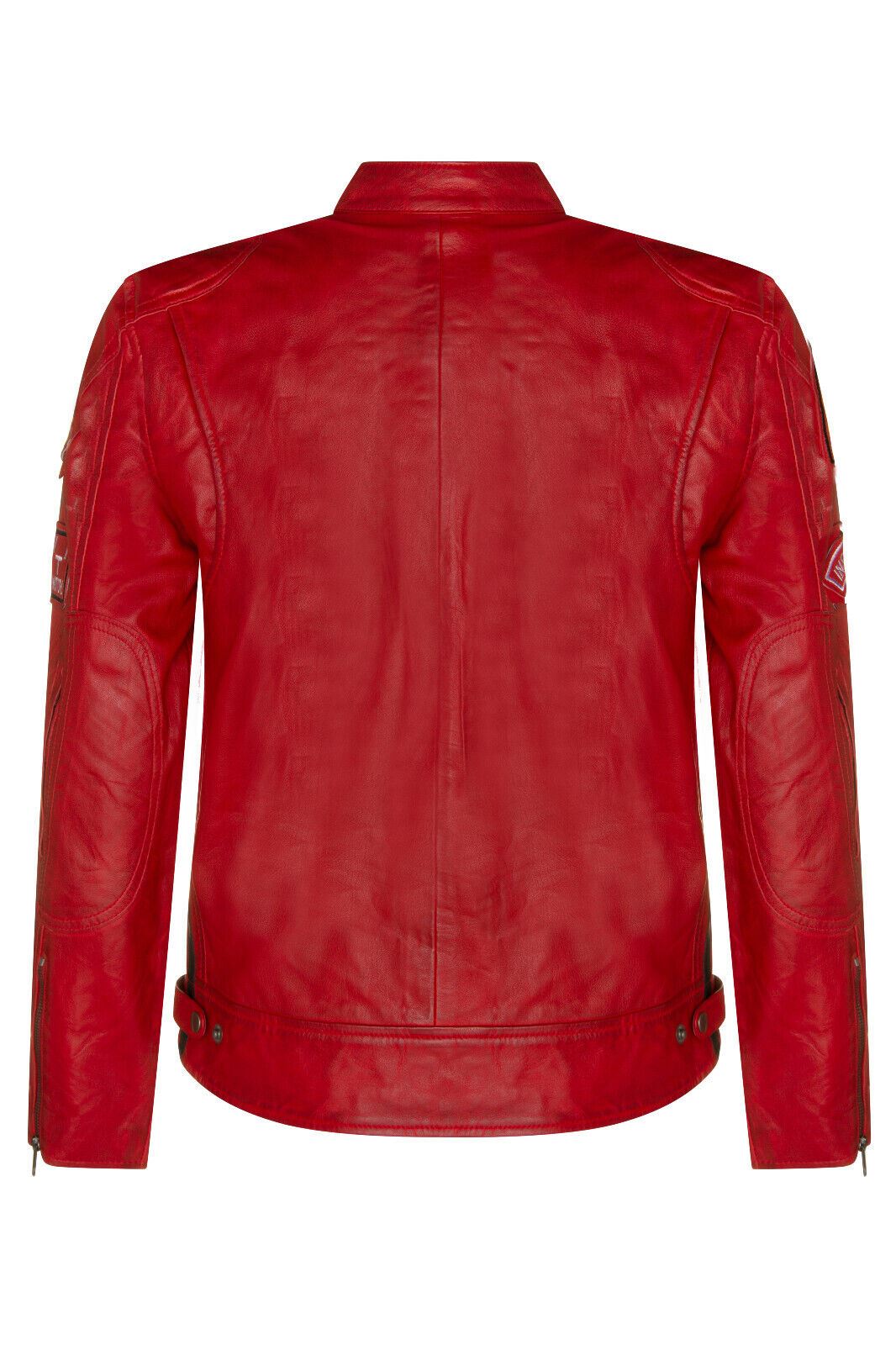 Mens Versatile Leather Biker Jacket-Stone