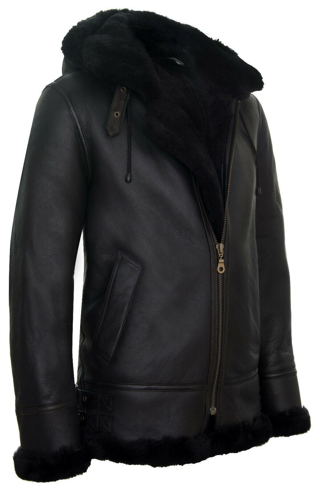 Mens B3 Hooded Sheepskin Flying Jacket-Harwich