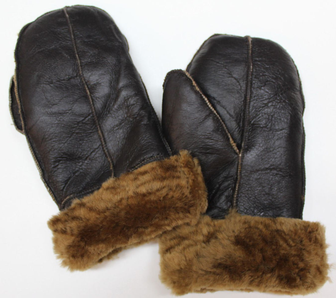 Handmade new real Leather sheepskin unisex sheepskin shearling mittens mitts gloves thick warm