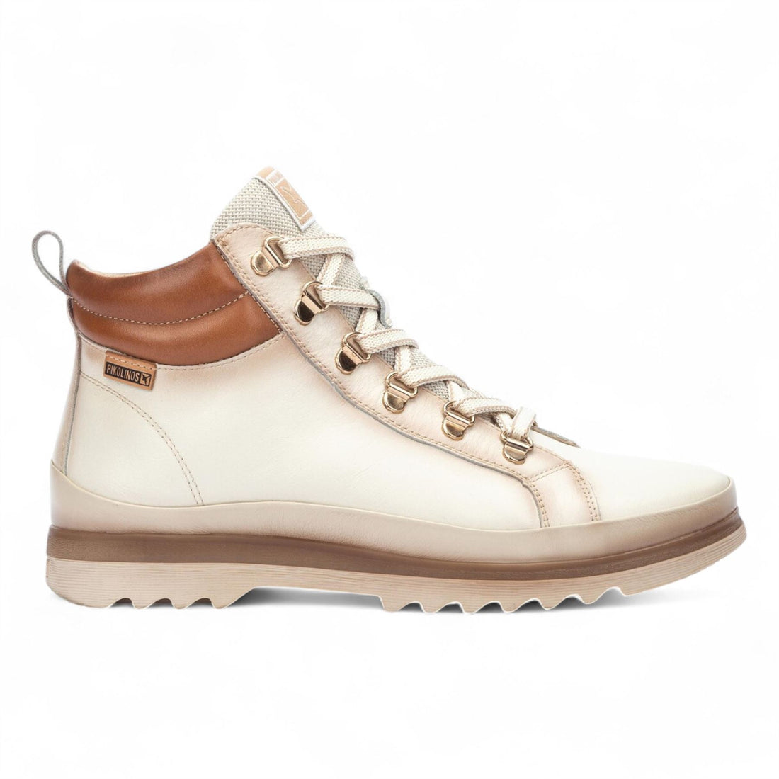 Pikolinos Women’s Nata White Leather Ankle Trainers Boots - Vigo