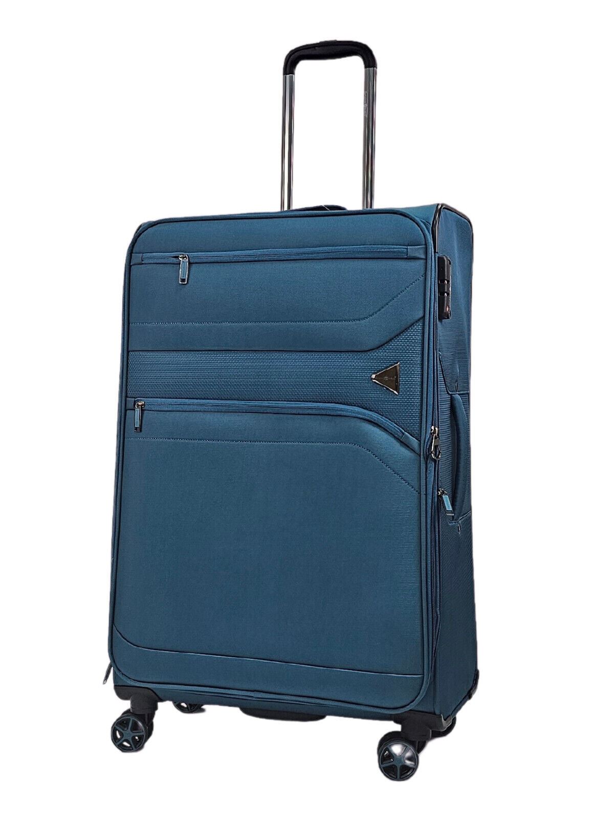 Clayton Large Soft Shell Suitcase in Teal