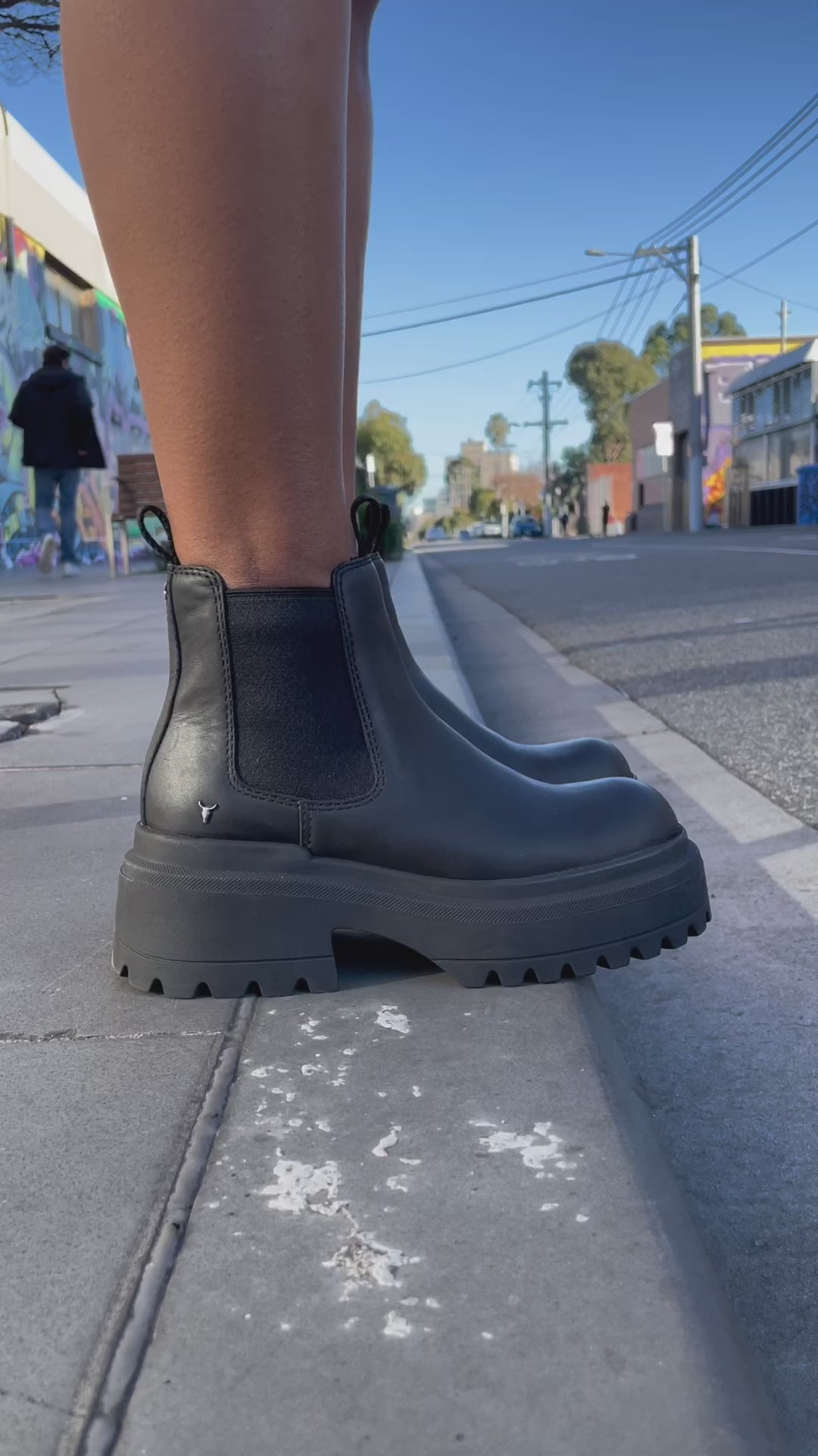 Windsorsmith Black Chunky Leather Chelsea Boots - Dopamine